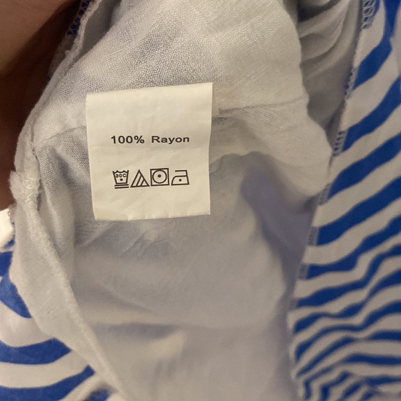 Women's Short Sleeve Striped Wrap Ruffle Hem Pleated Mini Dress - M - Picture 6 of 8